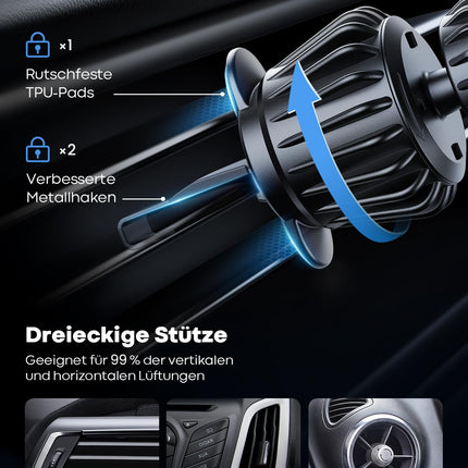 Lamicall autotelefonihoidik MagSafe autokinnituse jaoks - [20x N52 magnet] universaalne magnetiline autotelefonihoidik, ventilatsiooniga autotelefonihoidik iPhone 16 15 14 13 12 Pro Max Magsafe ümbrisega nutitelefonile