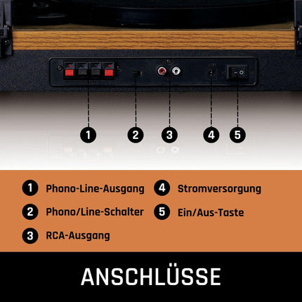 Lenco LS-300 - Hi-Fi plaadimängija Bluetoothiga - Väliste kõlaritega 2 x 10 W RMS - Rihmülekanne - Automaatne seiskamine - MDF-korpus - Puit