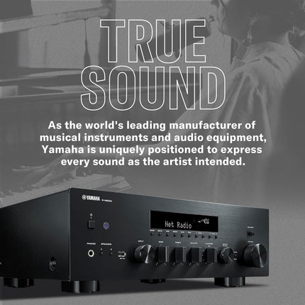 Yamaha R-N600A võrguvastuvõtja - hõbedane - tipptasemel ToP Art struktuur ja Pure Direct režiim - MusicCast - Sabre ES9010K2M 384 kHz, 32-bitine DAC