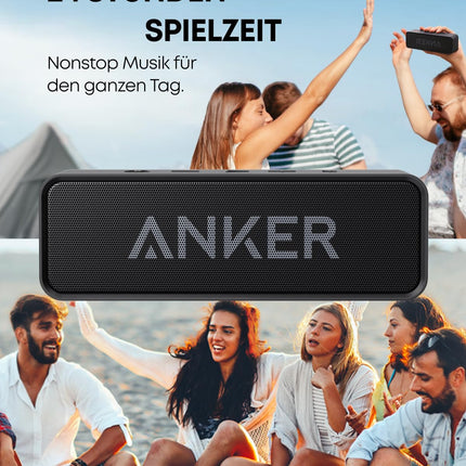 Anker SoundCore Compact Bluetooth Speaker, 24 Hour Playback, Intense Bass, Built-in Microphone, Compatible with iPhone, iPad, Samsung, Nexus, HTC, and More (in Black)