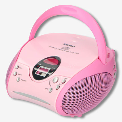 Lenco SCD-24 stereo FM-raadio CD-mängija ja teleskoopantenniga, roosa