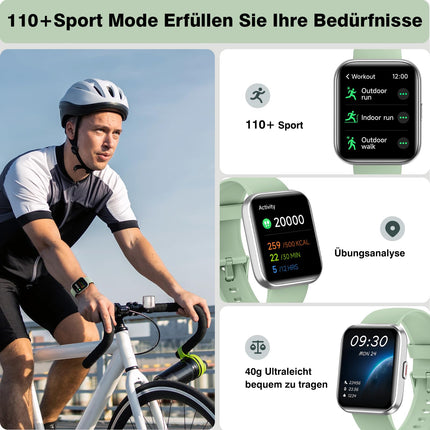 Fitpolo nutikell meestele ja naistele, pulsimonitoriga aktiivsusmonitor, unemonitor, IP68 veekindel, spordikell enam kui 110 spordirežiimiga, sammulugeja, nutikell Alexaga Androidile, iOS-ile, Samsungile