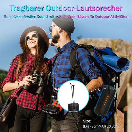 Portable Bluetooth speaker with deep bass, IP66 waterproof, dustproof, RGB lighting, AUX/TF, wireless box with 30W TWS stereo, 30 hours battery life speaker for home, outdoors, cycling