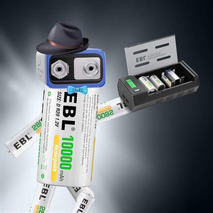 EBL 908 universaalne akulaadija - AA/AAA/Baby C/Mono D/9-voldise plokk-/NiMH/NiCD laetavate akude ja USB-seadmete jaoks, LCD-tühjendaja ja USB-akulaadija