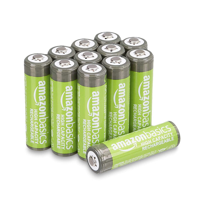 Amazon Basics AA NiMH suure mahutavusega laetavad akud, 2400 mAh, laeb kuni 400 korda, eelnevalt laetud, 12 tk