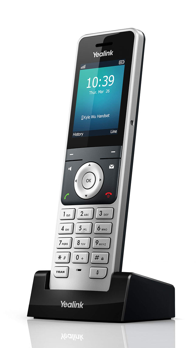 Yealink W56H IP DECT telefonitoru värvilise ekraaniga (2,4-tolline TFT värviline ekraan), baasjaam Etherneti pordiga, hõbedane/must