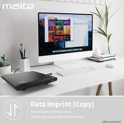 Maite Slim DVD-mängija, üliõhuke DVD-mängija telerile, regioonivaba DVD-CD-mängija HDMI RCA-ühendus, HD 1080P ülesskaleerimine, USB-sisend, veaparandus, kaasas HDMI RCA-kaabel ja kaugjuhtimispult