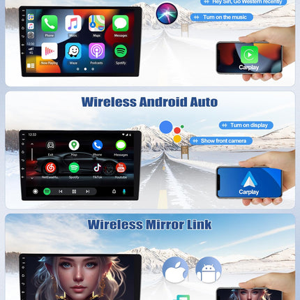 2G+64G 8-tuumaline CAMECHO Android 13 autoraadio Hyundai i10 (2007-2013) jaoks koos navigatsiooni, Carplay, Android Auto, 9-tollise ekraaniga kahe DIN-ga autoraadio Bluetoothi, RDS 32EQ DSP, Mirror Linkiga