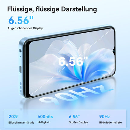 OUKITEL C36 nutitelefon ilma lepinguta 24GB + 256GB / 1TB, Android 14 4G mobiiltelefon, odav kaheksatuumaline, 6,56-tolline 90Hz ekraan, 5150mAh aku, 13MP panoraamkaamera, kahe SIM-kaardiga lukustamata mobiiltelefonid, sõrmejäljelugeja - must