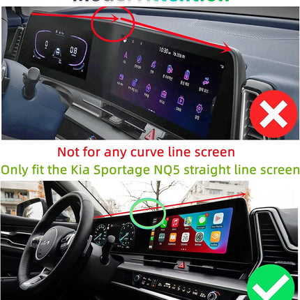 GAFAT [2 tk] Ühildub Kia Sportage NQ5 2022-2024 2025 navigatsioonisüsteemi ja virtuaalse kokpiti ekraanikaitsega, Sportage 2023 nanoekraanikaitsega, 6H kriimustuskindel (sirge joonega)
