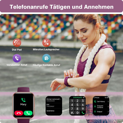 Fitpolo Smartwatch Women with Phone Function, Smartwatch with Alexa, 1.8" Fitness Tracker with Heart Rate SpO2 Stress Sleep Monitor, Fitness Watch IP68 Waterproof Sports Watch Women for Android iOS