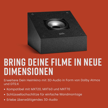 Polk Audio Monitor XT70 kõrgresolutsiooniga põrandakõlar, HiFi ja kodukino kõlar, Hi-Res sertifitseeritud, Dolby Atmos ja DTS:X ühilduv (tükk), must