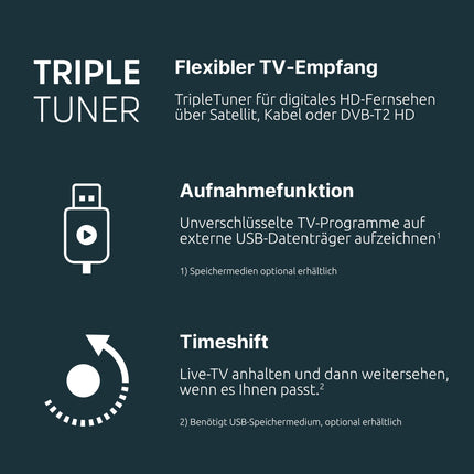 TechniSat TV 65 UHD - 65-tolline/164 cm 4K/UHD nutiteler (kolmekordne tuuner, WiFi, voogedastusrakendused, Bluetooth, USB-salvestus, ajanihkefunktsioon, 2 x 10 vatti) must