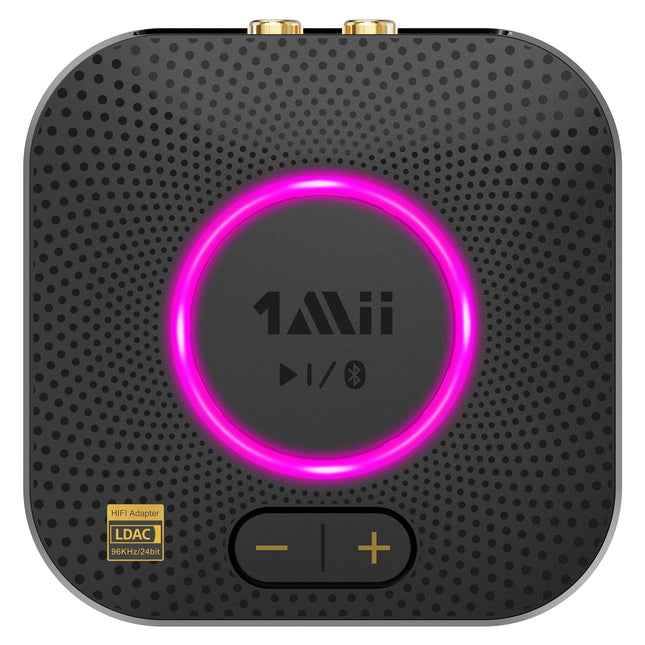 1Mii B06S+ Bluetooth 5.2 vastuvõtja, HiFi audioadapter LDAC-iga, helitugevuse regulaatoriga, aptX HD ja madala latentsusega traadita vastuvõtja stereokõlaritele, 3,5 mm/RCA väljunditega