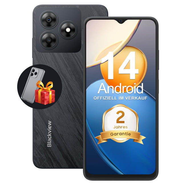 Blackview Wave 8C odav Android 14 mobiiltelefon ilma lepinguta, 6GB+64GB/2TB SD, Octa Core 6.56" HD+, 5000mAh aku, 13MP+8MP kaamera, 4G kahe SIM-kaardiga nutitelefon, lukustamata, 3.5mm pesa/GPS/2-aastane garantii