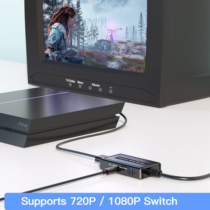 PARUIEN 2-ühes HDMI-S-Video/RCA muundur, 1080P S-video adapter, komposiit-AV + R/L-audio muundur, mis ühildub DVD/PS3/PS4/TV-pulgaga