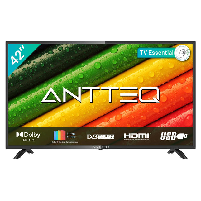 Antteq AB42D1 42-tolline (107 cm) LED-teler, Dolby Audio, kolmekordne tuuner DVB-C / T2 / S2, CI+, HDMI, USB-meediapleier, digitaalne heliväljund, sh hotellirežiim