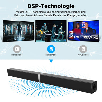 HoYLluDLL 2.0-kanaliga heliriba teleriseadmetele, 32-tolline jagatud 2-ühes teleri heliriba Bluetoothiga, 3 ekvalaiseri režiimi ja 3D ruumilise heliga, teleri kõlariga heliribad HDMI-ARC/optilise/Aux-ühendusega, KY2020D