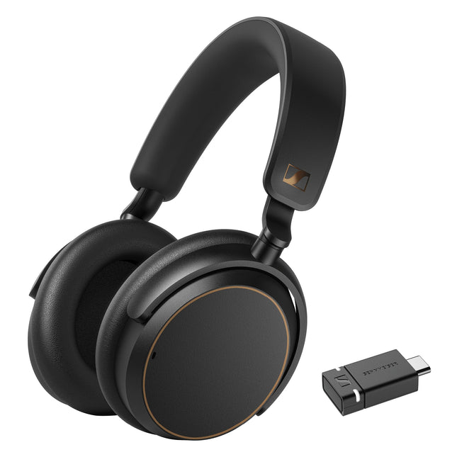 Sennheiser ACCENTUM Special Edition - ACCENTUM Bluetooth-kõrvaklapid ja BTD 600 Bluetooth-adapter - 50 tundi aku tööiga, hübriid-ANC-tehnoloogia, adapteriga USB-A/USB-C - must/vask