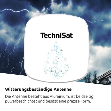 TechniSat DIGIDISH 45 – Satelliidiantenn 4 kasutajale (45 cm väike satelliitsüsteem – komplekt seinakinnituse, Quattro Switch LNB ja torule kinnitatava liitmikuga) valge