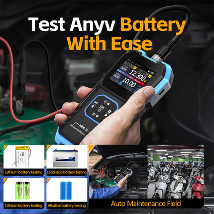 HRM-10 Battery Capacity Internal Resistance Tester Portable Multifunctional 4 Wire Tester for Batteries 100V 200 Ω Internal Resistance Meter and Accurate Voltage Meter Resistance Tester