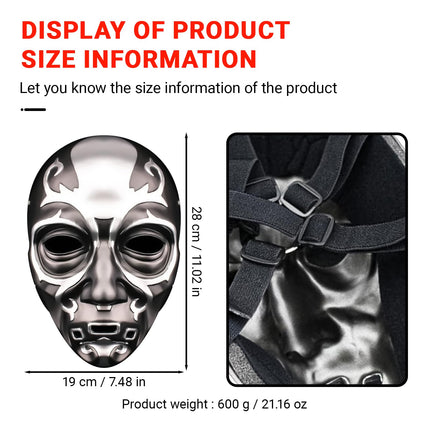 Goloxou Death Eater Mask Resin Skull Mask Horror Realistic Mask for Adults Halloween Carnival Cosplay