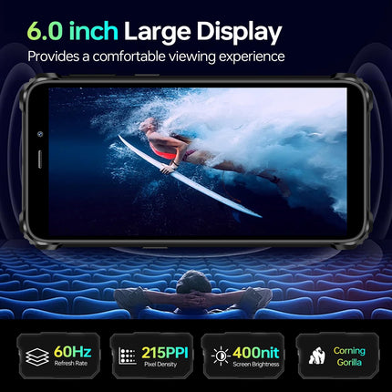 OUKITEL WP32 PRO Outdoor Smartphone Android 14, 24(6+18) GB RAM + 256GB ROM/1TB Outdoor Mobile Phone Without Contract, 6300mAh, 20MP Camera, 6.0” HD, IP68 Waterproof Construction Site Phone, Dual 4G SIM/NFC/OTG/Face ID