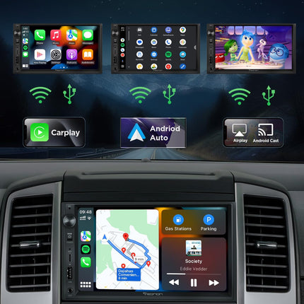 Eonon 7-tolline Android 13 autoraadio juhtmevaba CarPlay Android Auto 2+32GB universaalne raadio IPS-ekraaniga GPS-navigatsiooniga BT 5.0 WiFi Online-video toetab DAB+ (UA13)