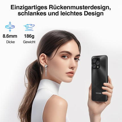 DOOGEE N55 Plus (20GB+128GB) Android 14 nutitelefon ilma lepinguta, 90Hz mobiiltelefon ilma lepinguta Octa Core 6.56" HD+, 5150mAh mobiiltelefon odav, 13MP+8MP SIM-kaardita mobiiltelefonid 4G kahe SIM-kaardiga/Face ID/Widevine L1/GPS/OTG