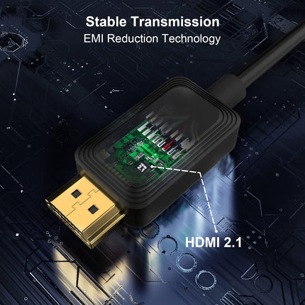 Kiudoptiline HDMI 2.1 kaabel 3M, 48Gbps kiire 8K@60Hz 4K@120Hz, Dolby/Dynamic HDR/HDCP 2.3/eARC, ühildub Blu-ray/TV Boxi/HDTV/projektoriga