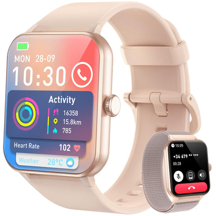 Blackview Smartwatch Women Men with Phone Function (Make/Receive Calls)/Message Reminder, Sports Watch with 100+ Sport Modes, Fitness Watch, Heart Rate Sleep Monitor, Pedometer, Smart Watch for Android iOS