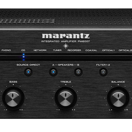 Marantz PM6007 HiFi Amplifier, Stereo Amplifier, 2x60W, Optical Input, Phono Input, Subwoofer Output, Black