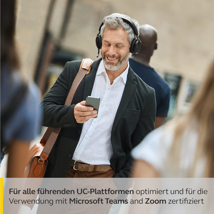 Jabra Evolve2 75 juhtmevabad arvutipeakomplektid laadimisdokiga, 8-mikrofoni tehnoloogia - kahekordse vahuga stereokõrvaklapid täiustatud aktiivse mürasummutusega, USB-C Bluetooth-adapter ja UC-ühilduvus - must