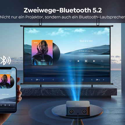 4K Projector【Official Netflix &amp; 36W Dolby Audio】 Toptro 1200 ANSI Smart Projector Home Theater, 1080P Full HD Video Projector with Two-Way Bluetooth WiFi, AI Autofocus &amp; Keystone Correction for Outdoor/Mobile Phone
