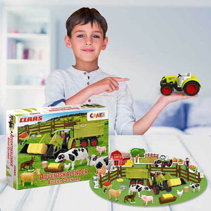 CRAZE Advent Calendar Children CLAAS Toy Advent Calendar with Farm Figures and Tractor, 24 Surprises, Advent Calendar Boys