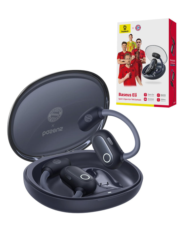 Baseus Eli Sport 1 avatud kõrvaga Bluetooth-kõrvaklapid, suunatud akustika, võimas bass, ülikerged, IPX4 veekindlad, ENC mikrofonid, Bluetooth 5.3 jooksmiseks, treenimiseks, fitnessiks