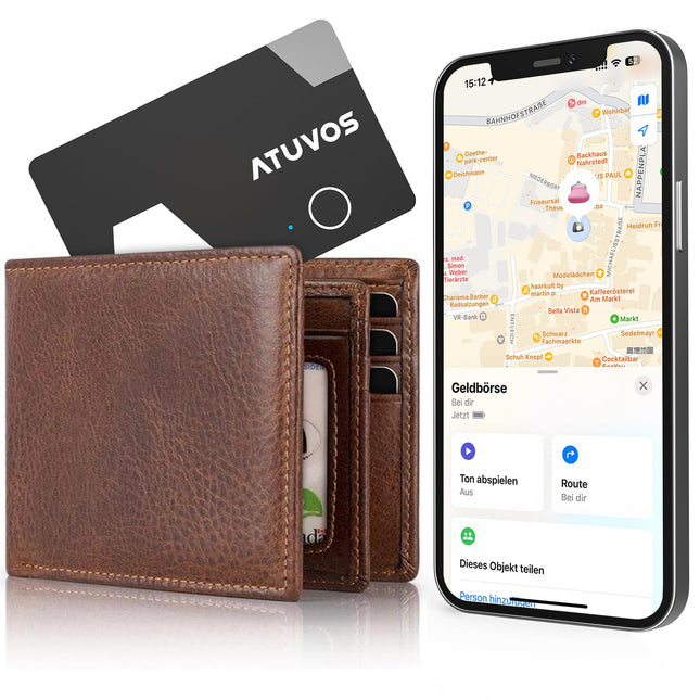ATUVOS Air Tag Card rahakoti jälgimiskaart õhuke 1,6 mm, laetav rahakotiotsija, ühildub Apple Find My rakendusega (ainult iOS, Android ei ole toetatud), esemete leidja reisikohvri/rahakoti/kohvri jaoks