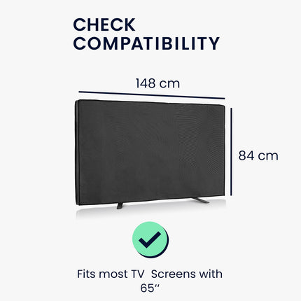 kwmobile 65" välistingimustes kasutatav teleriümbris - teleriümbrise ekraanikaitse - ilmastikukindel kaitseümbris - must