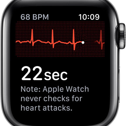 Apple Watch Series 4 44mm (GPS + Cellular) - Space Gray Stainless Steel Case with Black Sport Band (Refurbished)
