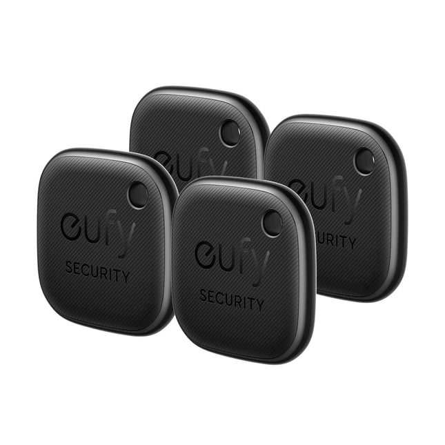 eufy security SmartTrack Link (must, 4-pakendis) võtmeleidja, ühildub Apple Find My (iOS) rakendusega, võtmeleidja, Bluetooth-jälgija kõrvaklappidele ja pagasile, telefonileidja, veekindel.