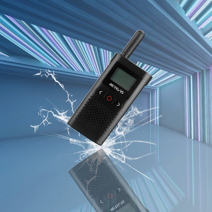 Retevis RB628 kahesuunaline raadiosaatja, PMR446 mini laetav raadiosaatja täiskasvanutele 1500mAh, LCD-ekraan VOX, professionaalsed kahesuunalised raadiosaatjad peakomplektiga hotellidele, koolidele (10 tk, must)