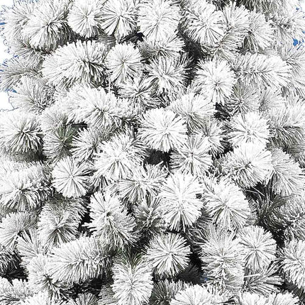 BAKAJI Alpine pine Christmas tree, green, snow-covered, super dense, full, iron base, high quality, branches with snow, easy assembly, very dense Christmas decoration (210 cm)