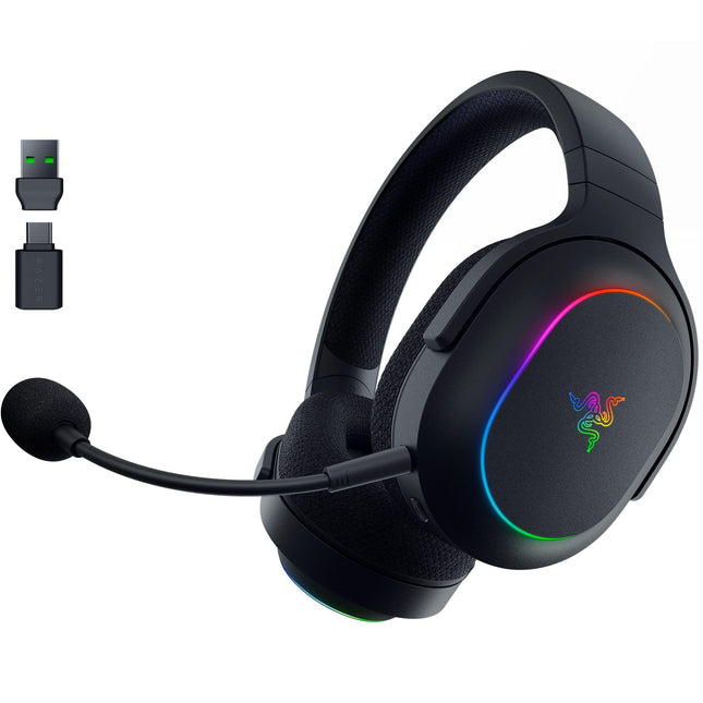 Razer Barracuda X Chroma - juhtmevabad mitmeplatvormilised mängukõrvaklapid 6 tsooniga Chroma RGB (SmartSwitch Hyperspeed ja Bluetooth, 40 mm draiverid, eemaldatav HyperClear kardioidmikrofon) must