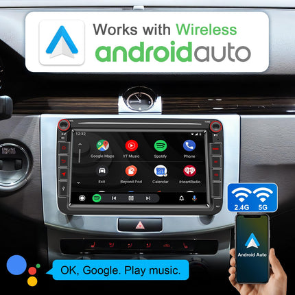 Android autoraadio navigatsiooniekraaniga VW Golf 5 6-kohalisele Passat Sharanile Tiguanile, juhtmevaba Android Auto 8-tuumaline 4G+64G Golfi raadio Carplay, 8-tolline VW Polo T5 Caddy raadio Bluetooth RDS FM GPS WiFi