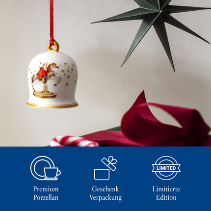 Villeroy &amp; Boch – Annual Christmas Edition Annual Bell 2024 Colorful, Christmas Bell, Tree Decoration, Christmas Decorations, Collectible, Premium Porcelain, Plastic