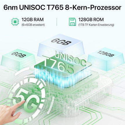UMIDIGI G9 5G mobiiltelefon, Android 14 nutitelefon ilma lepinguta, 90Hz kaheksatuumaline, 12GB + 128GB nutitelefon, 6,75" HD+ ekraan, 50MP, näo- ja sõrmejäljetuvastusega avamine, 5000mAh, GPS, kahe SIM-kaardiga 5G nutitelefon