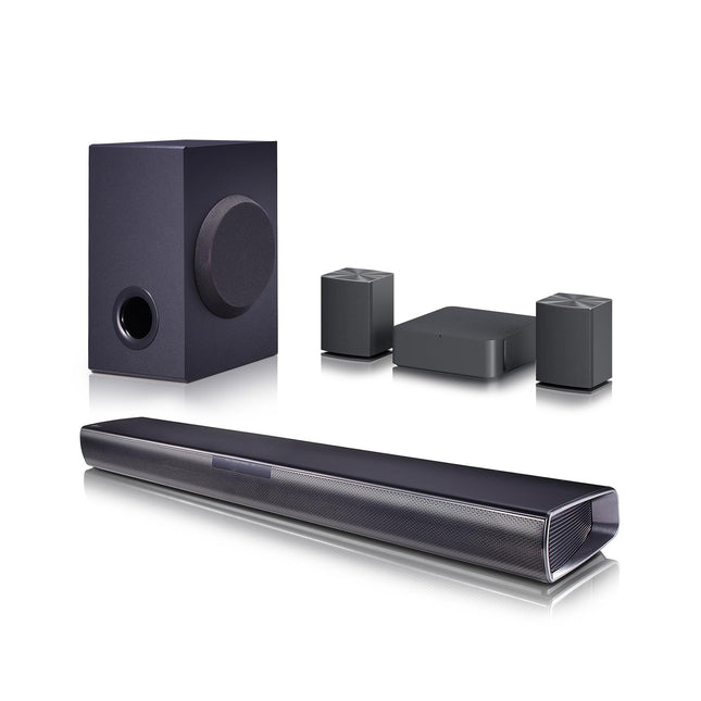 LG SQC4R 4.1 heliriba (220W) juhtmevaba subwooferi ja tagumiste kõlaritega (adaptiivne helijuhtimine, Bluetooth), must