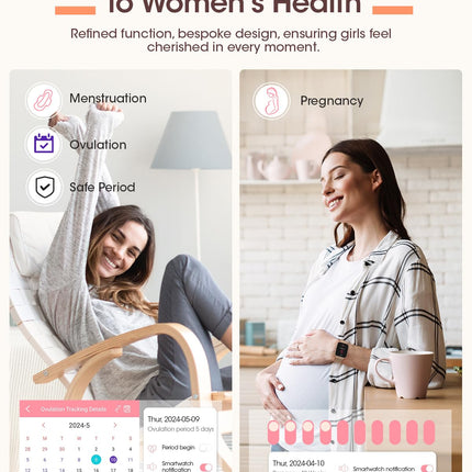 RUXINGX 2024 Smartwatch Women, 1.83" Wrist Watch with Phone Function 3 Bracelets, Menstrual Cycle Heart Rate Sleep Monitor SpO2 IP68 Sports Watch Fitness Tracker Pedometer for iOS Android Rose Gold