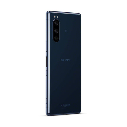 Sony Xperia 5 Bundle, 6.1” FHD+ HDR OLED 21:9 display, 6GB RAM, 128GB storage, Blue + free 64GB memory card [Exclusively at Amazon DE]