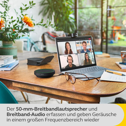 Jabra Speak2 55 Bluetooth hands-free solution, 4 noise-cancelling microphones, 50 mm wideband speaker, wideband audio, compact, portable - certified for MS Teams, dark grey